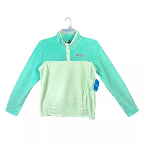 Columbia Youth Girl's Fleece Pullover Sweater Size (18-20) XL Aqua/Light Green - Picture 1 of 9